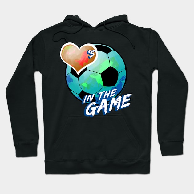 Soccer - Hearts In The Game - Multi Hoodie by MakeNineDesigns